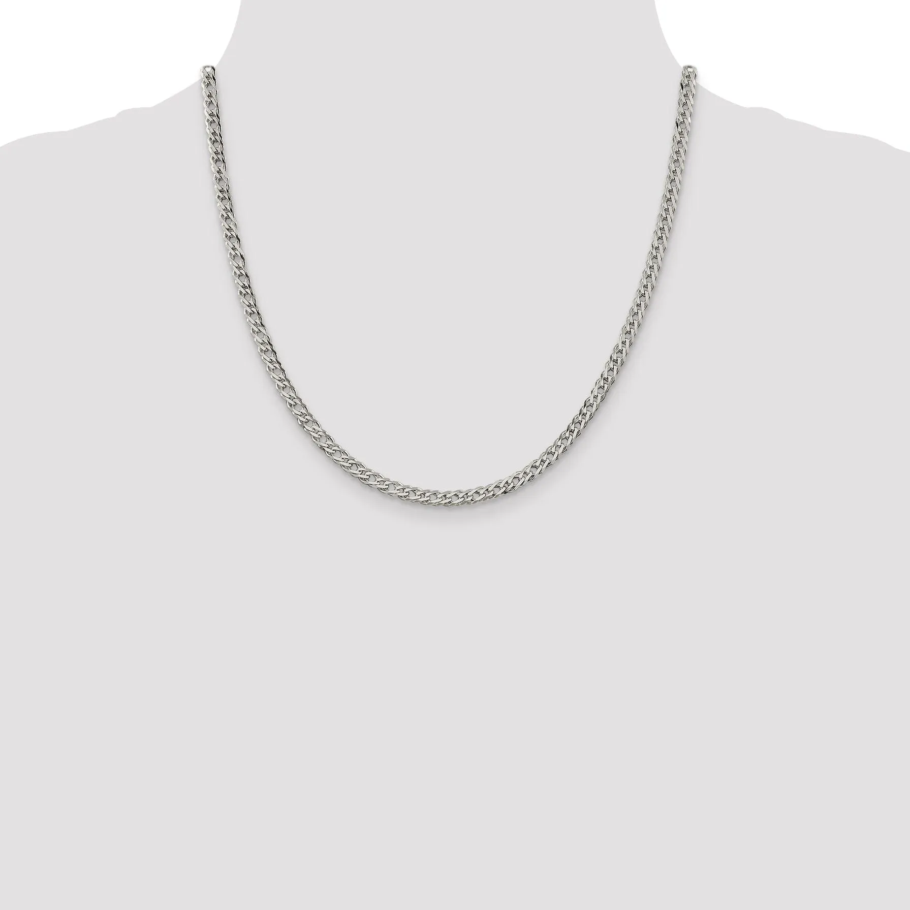 Silver 4.25-mm Double 6 Side Flat Fancy Chain