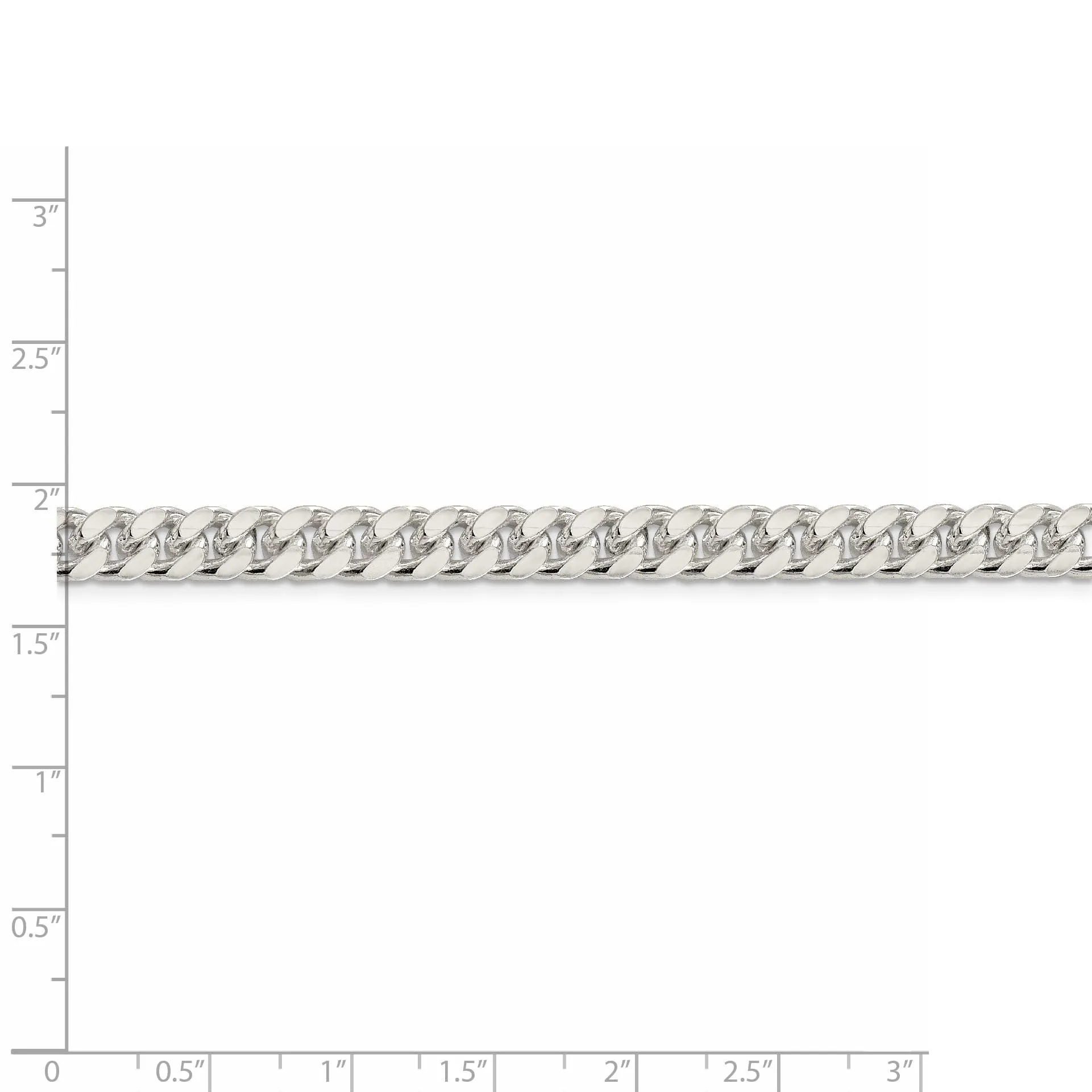 Silver 7.00-mm Solid Domed Link Curb Chain