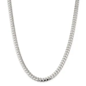 Silver 7.00-mm Solid Domed Link Curb Chain