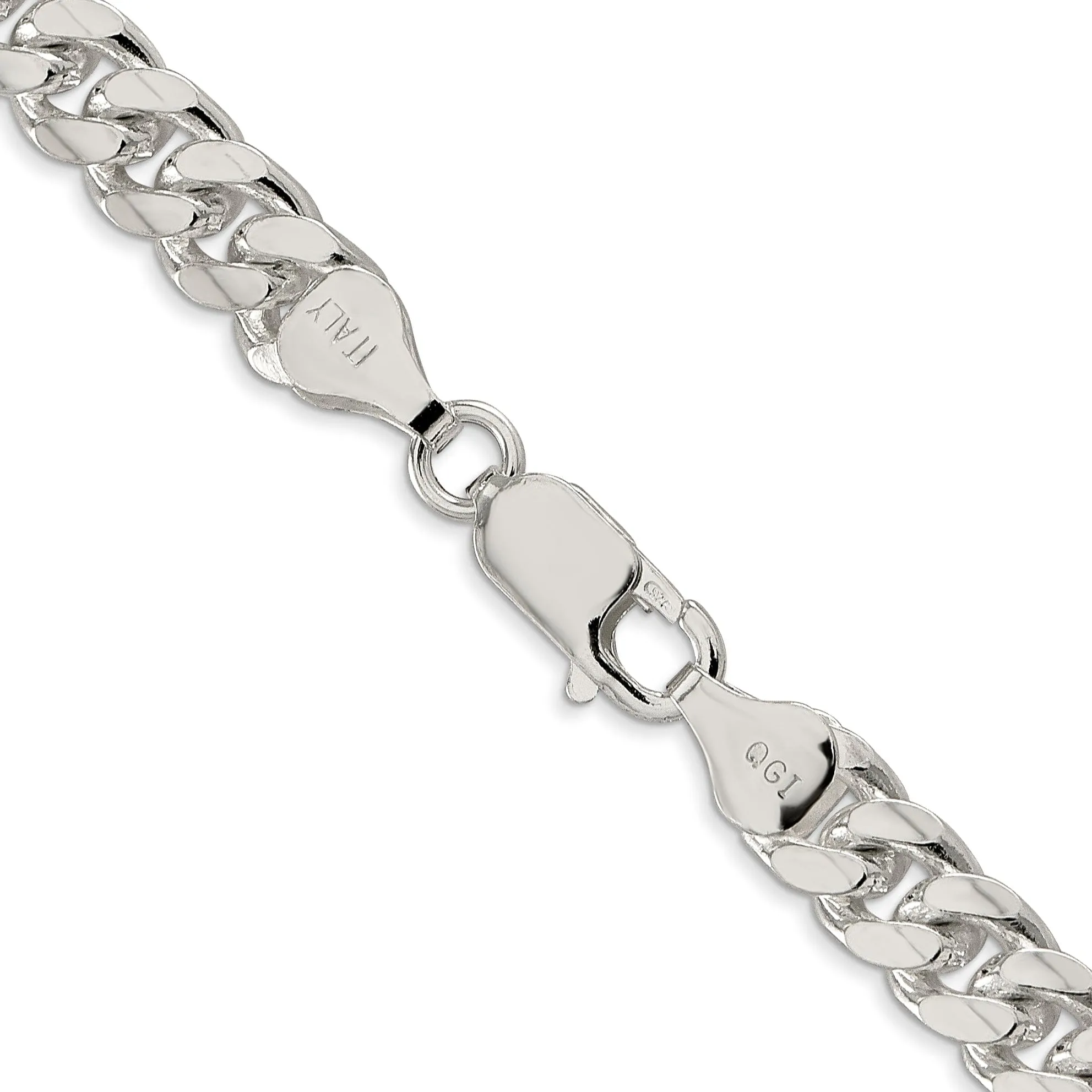 Silver 7.00-mm Solid Domed Link Curb Chain