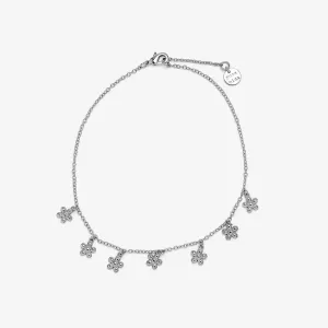 Silver Bitty Daisies Anklet