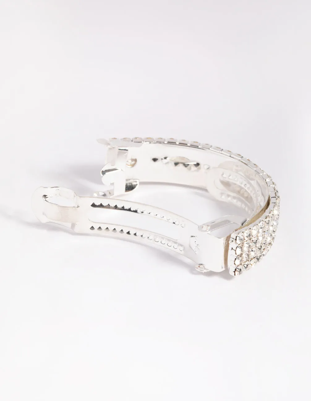 Silver Diamante Barette Clips