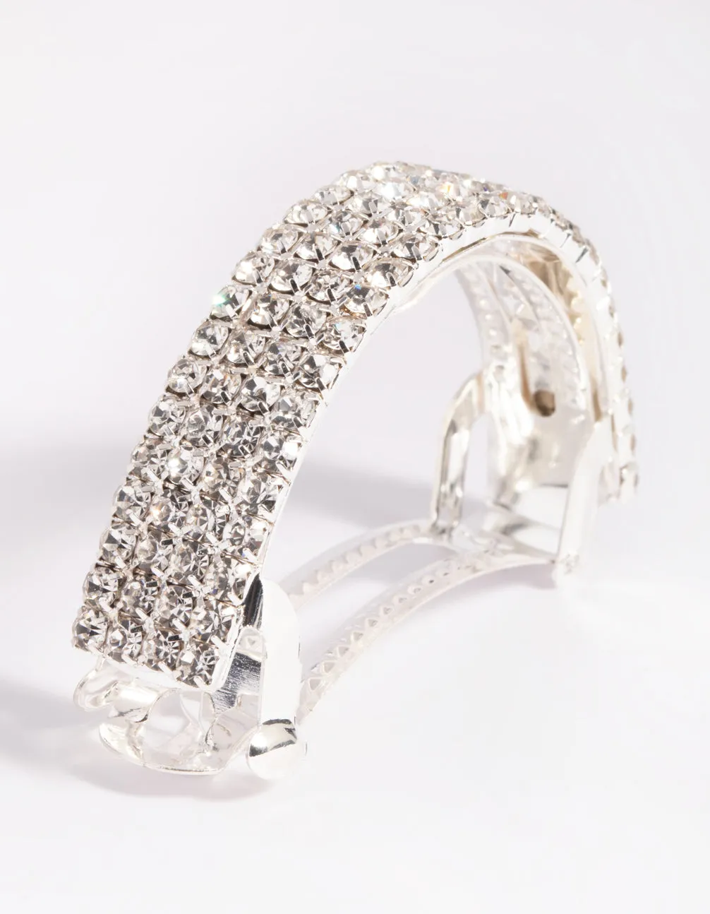 Silver Diamante Barette Clips