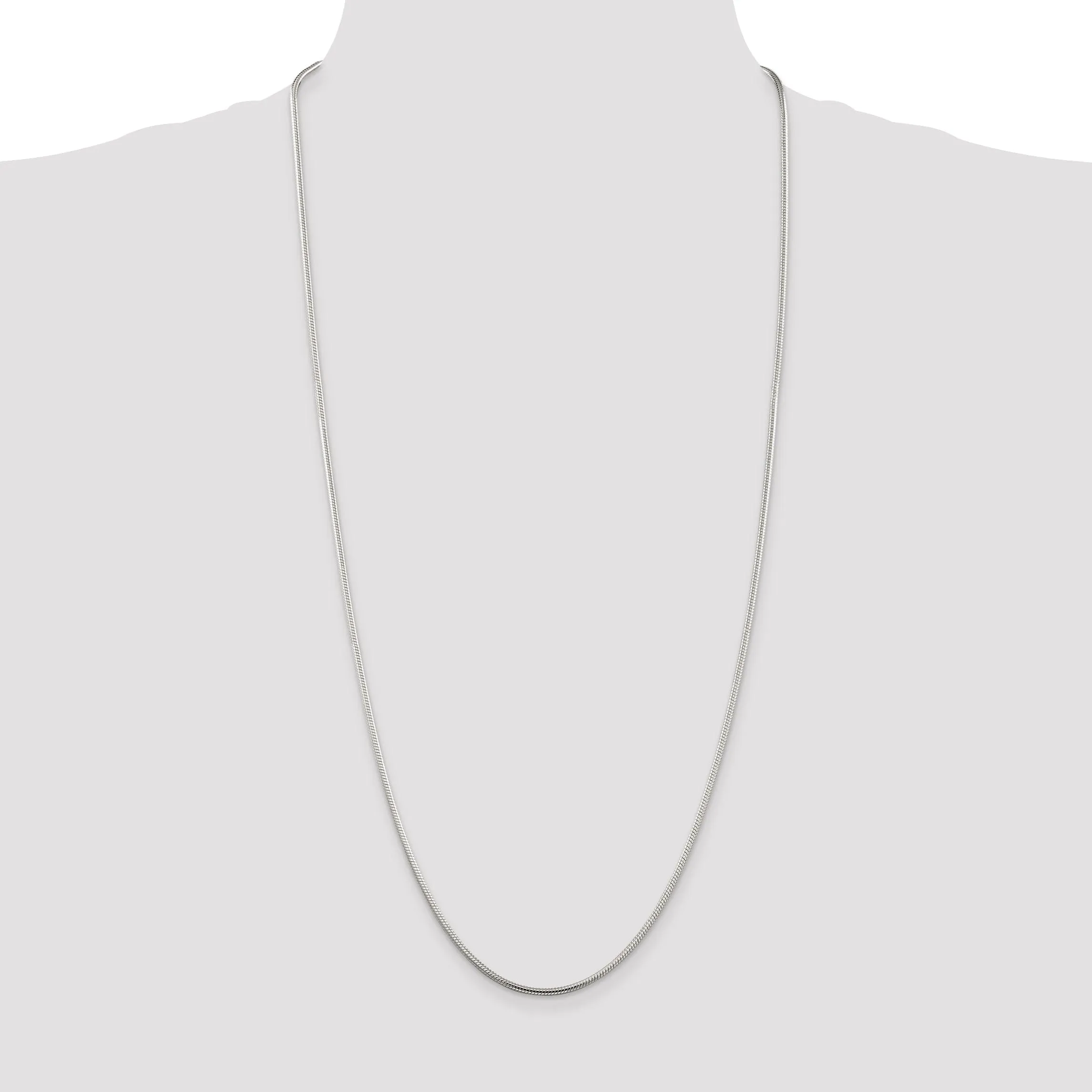 Silver Polish Solid 2.00-mm Round Snake Chain