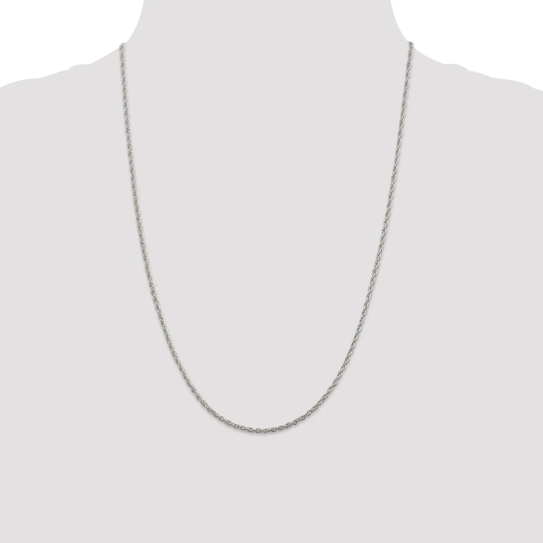 Silver Polished 2.00-mm Loose Rope Chain