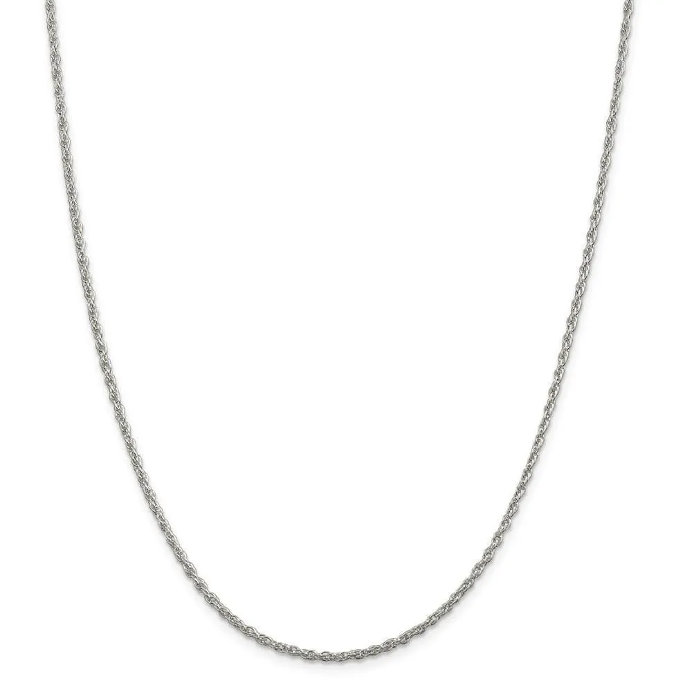 Silver Polished 2.00-mm Loose Rope Chain