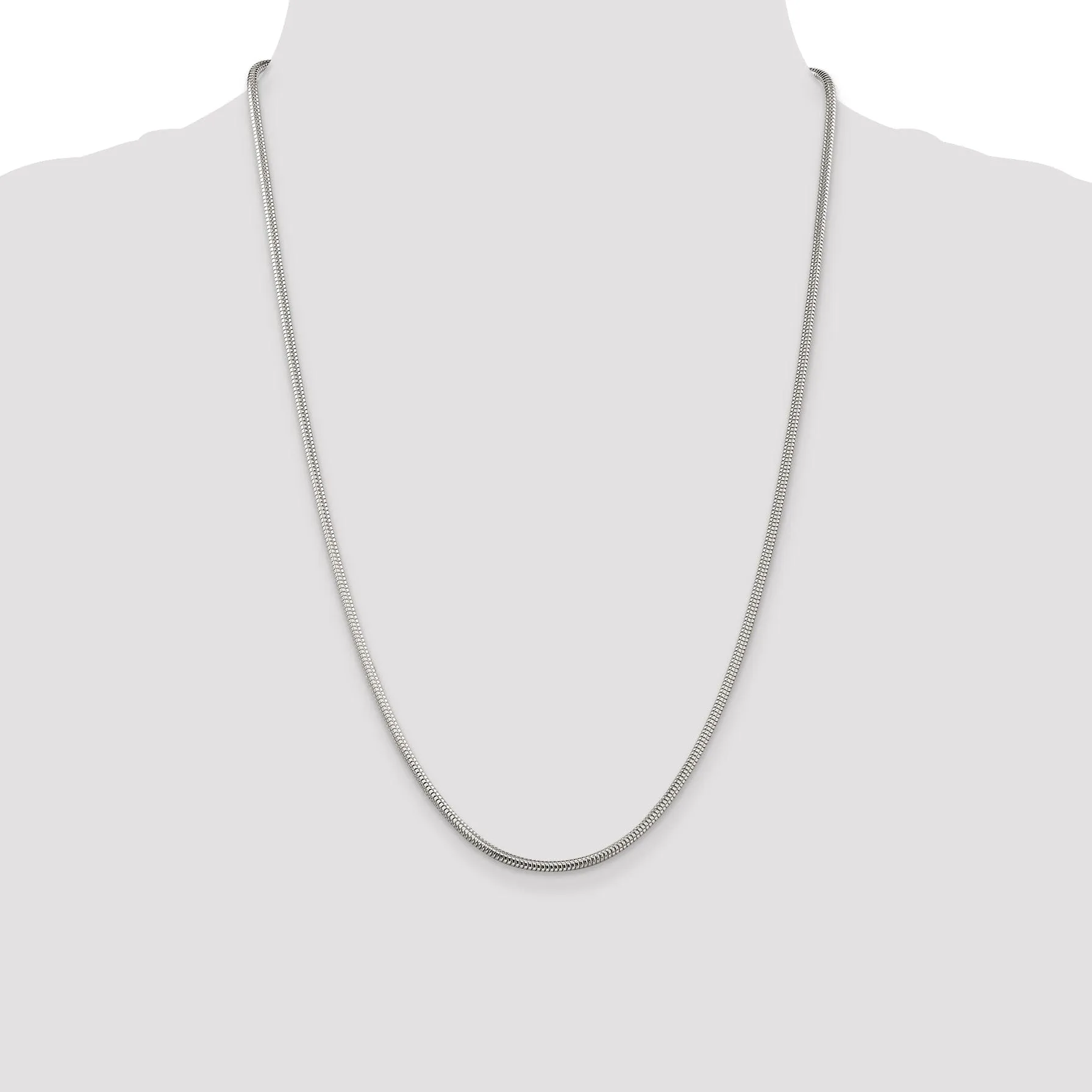 Silver Polished 2.50-mm Round Snake Chain