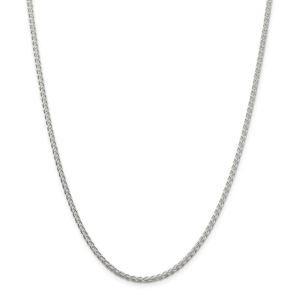 Silver Polished 2.50-mm Solid Round Spiga Chain