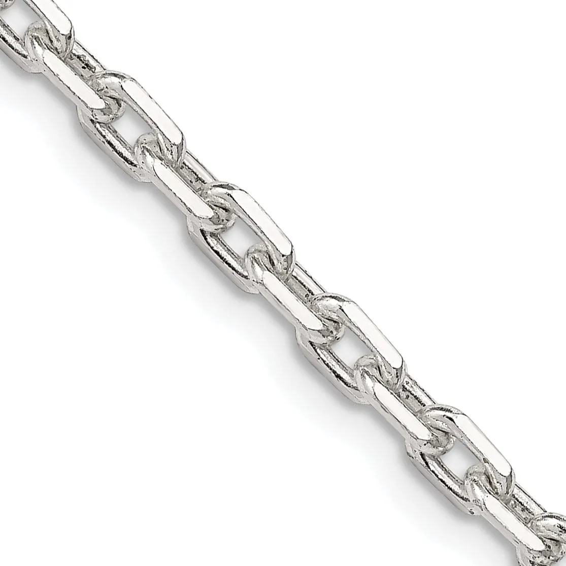 Silver Polished 3.95mm Beveled Oval Cable Chain