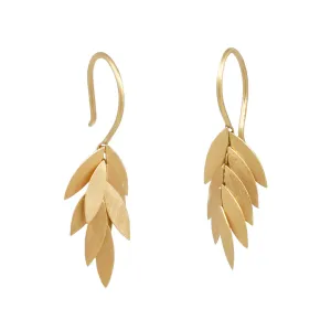 Small Golden Leaf Earrings