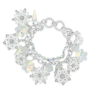 Snow Crystal AB Two Strand Bracelet by Ritzy Couture DeLuxe - Fine Silver Plate