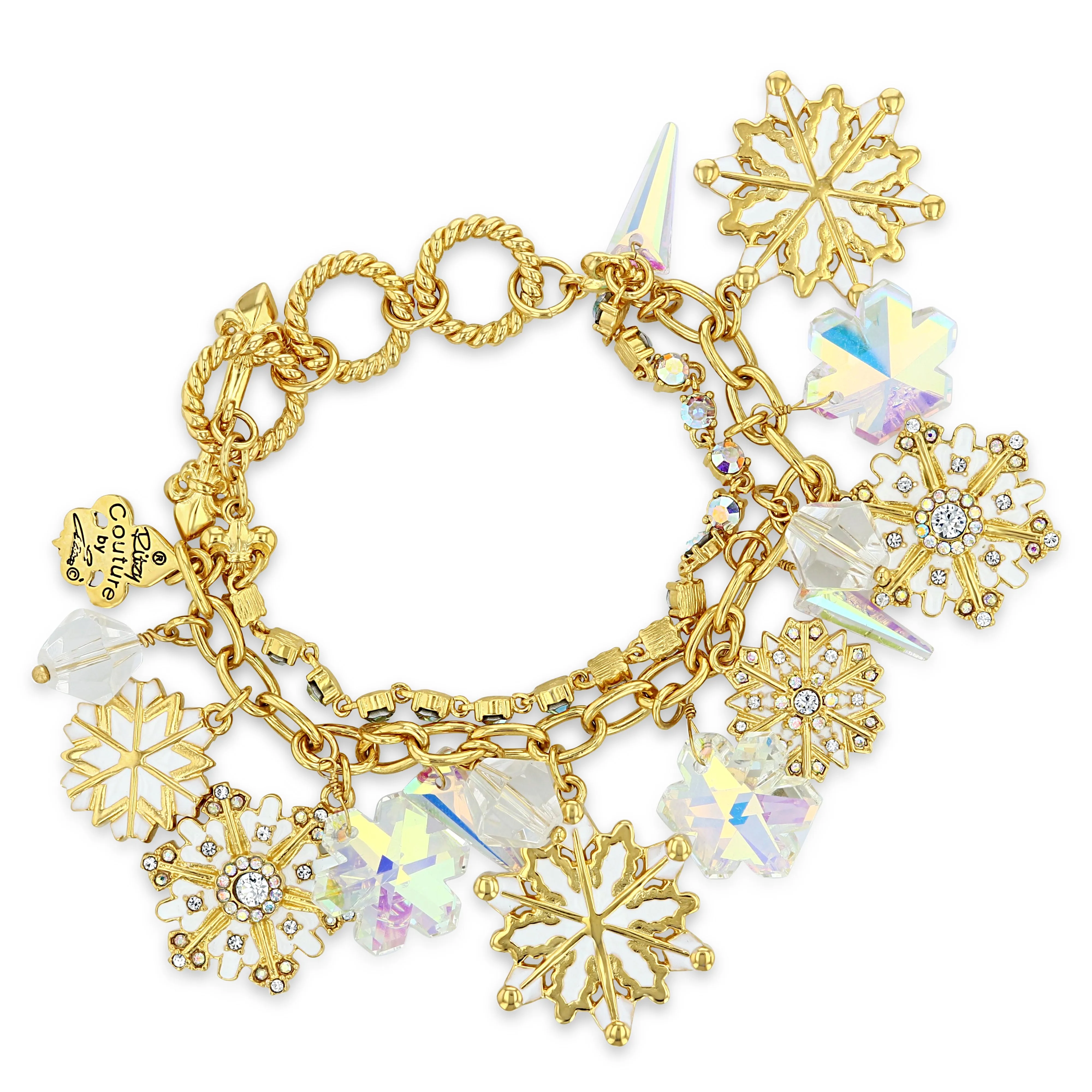 Snow Flurry Crystal AB Winter Bracelet by Ritzy Couture DeLuxe - 18k Gold Plated