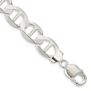 Sterling Silver 12.3mm Flat Anchor Chain Bracelet