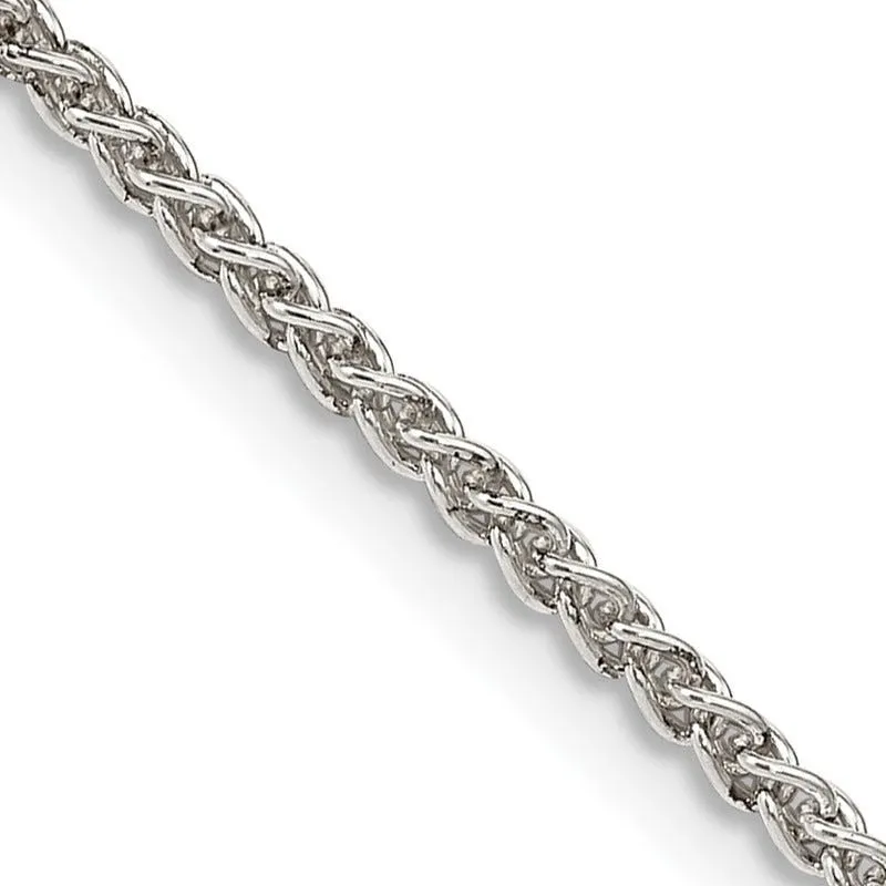 Sterling Silver 1.75mm Round Spiga Chain Necklace w/4in ext.