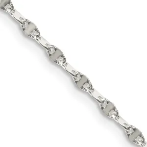 Sterling Silver 2.25mm Fancy Wave Flat Link Chain Necklace