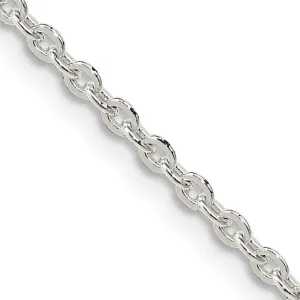 Sterling Silver 2.75mm Flat Link Cable Chain Necklace