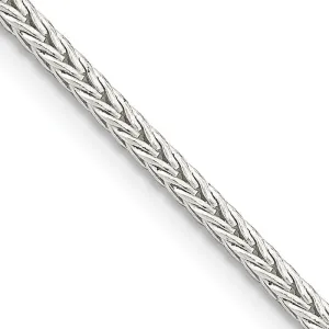 Sterling Silver 2mm Diamond-cut Round Franco Chain Necklace