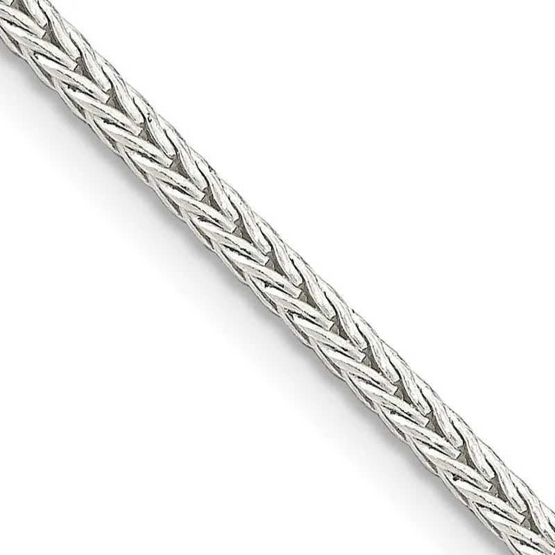 Sterling Silver 2mm Diamond-cut Round Franco Chain Necklace