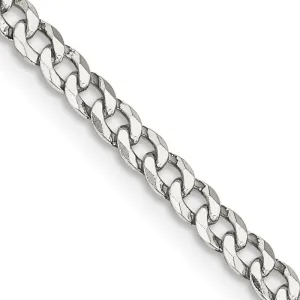 Sterling Silver 3.2mm Beveled Curb Chain Necklace