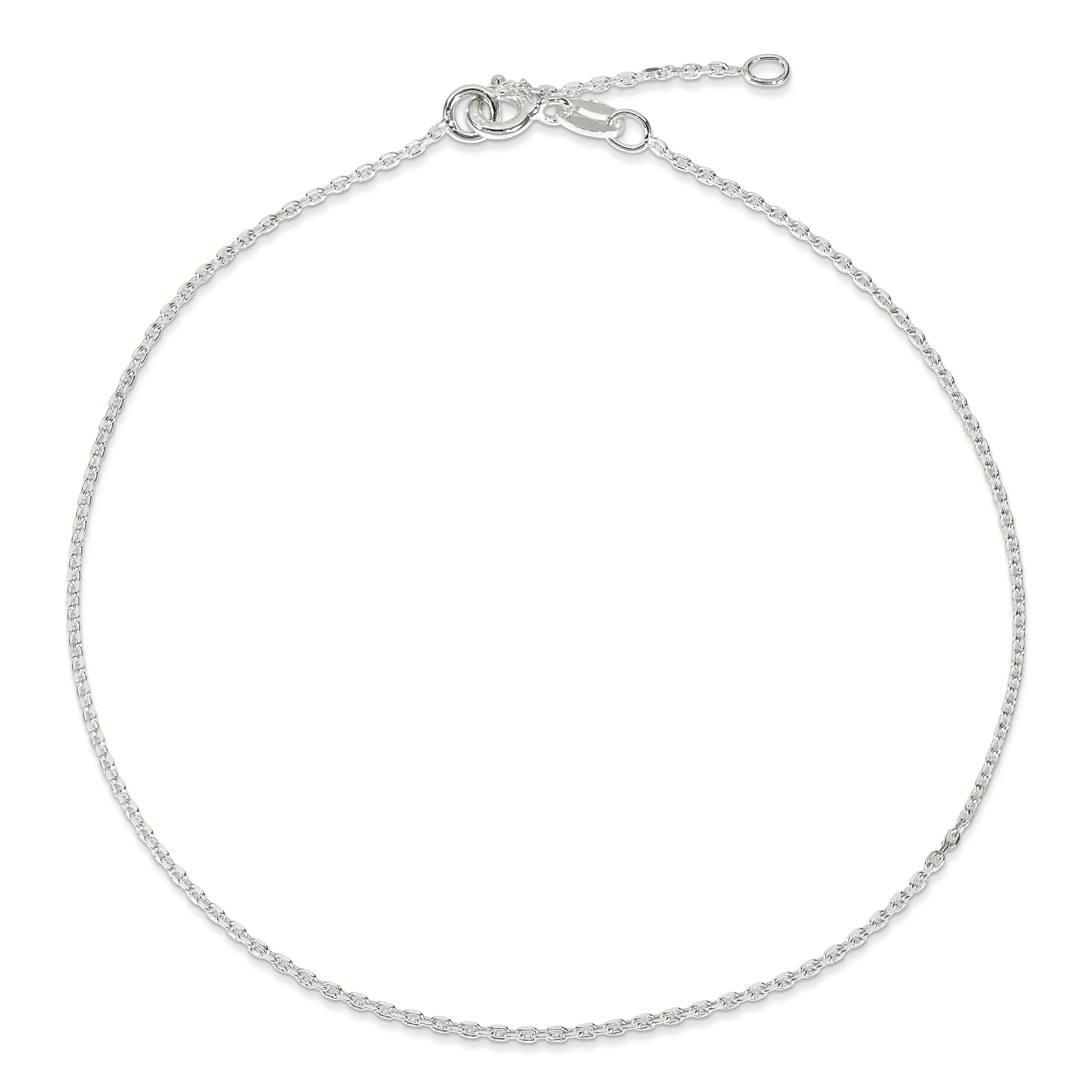 Sterling Silver Diamond Cut Anklet