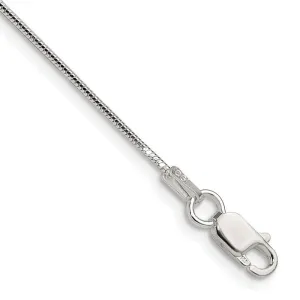 Sterling Silver Polished 0.9mm Octagonal Snake Chain Necklace