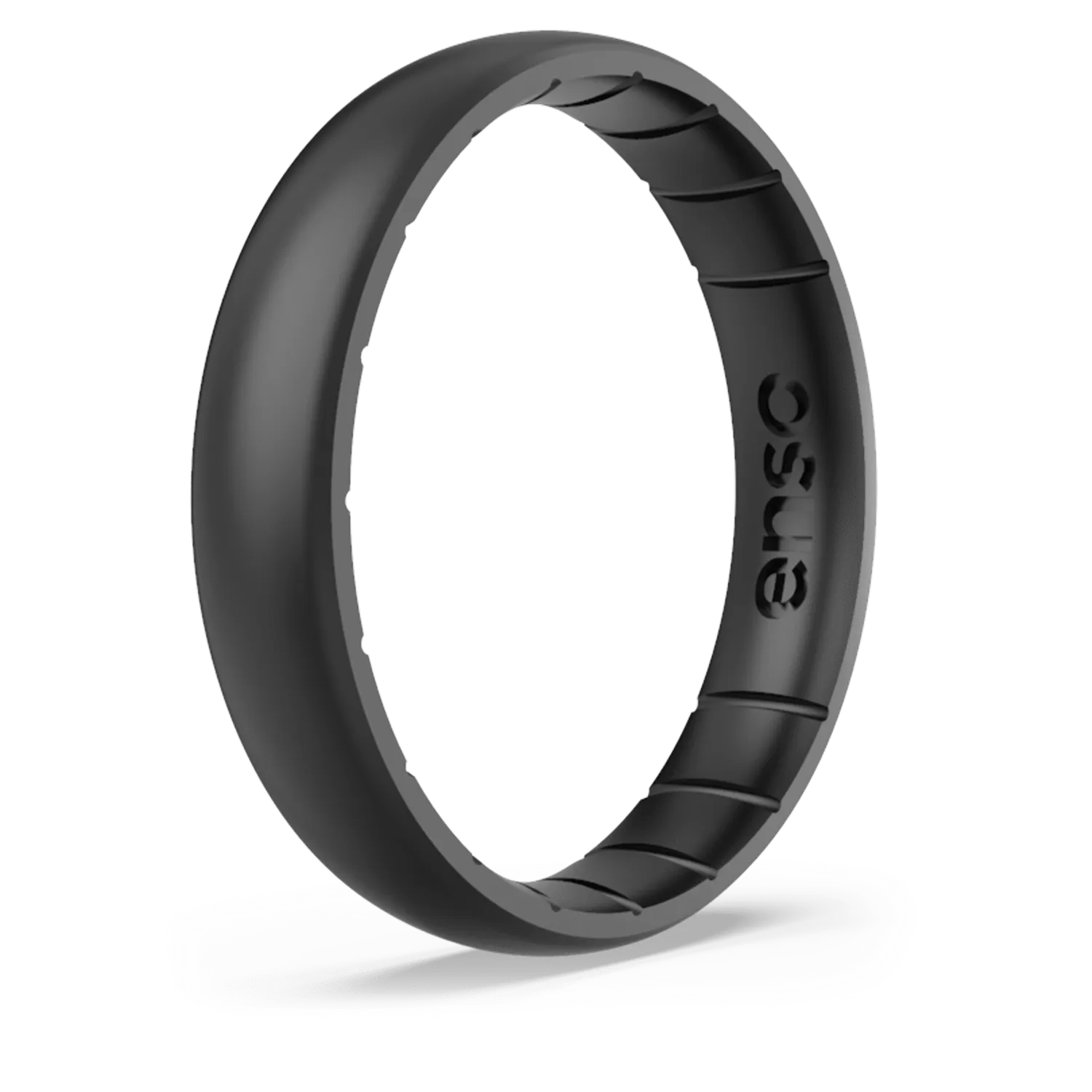 Thin Elements Black Pearl Silicone Ring (size 6)