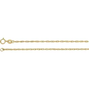 Timeless Beauty: 14K Yellow 1.75 mm Rope 18" Chain