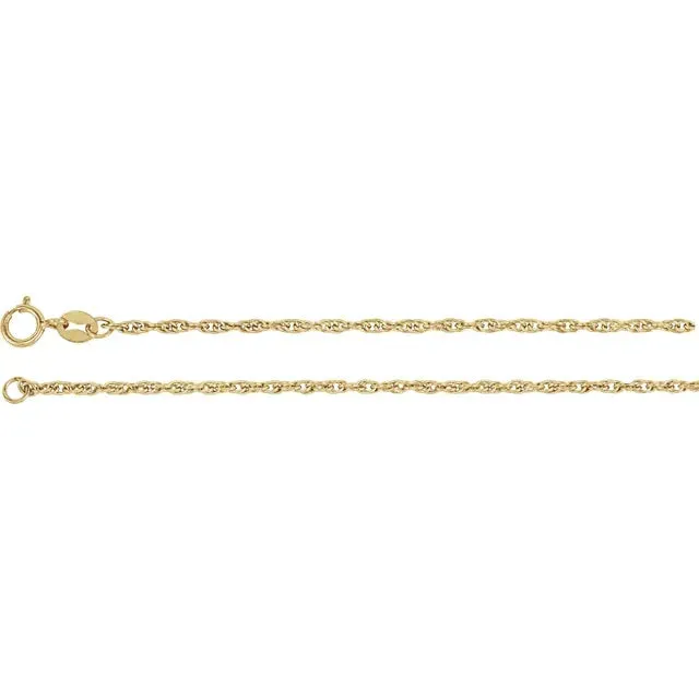 Timeless Beauty: 14K Yellow 1.75 mm Rope 18" Chain