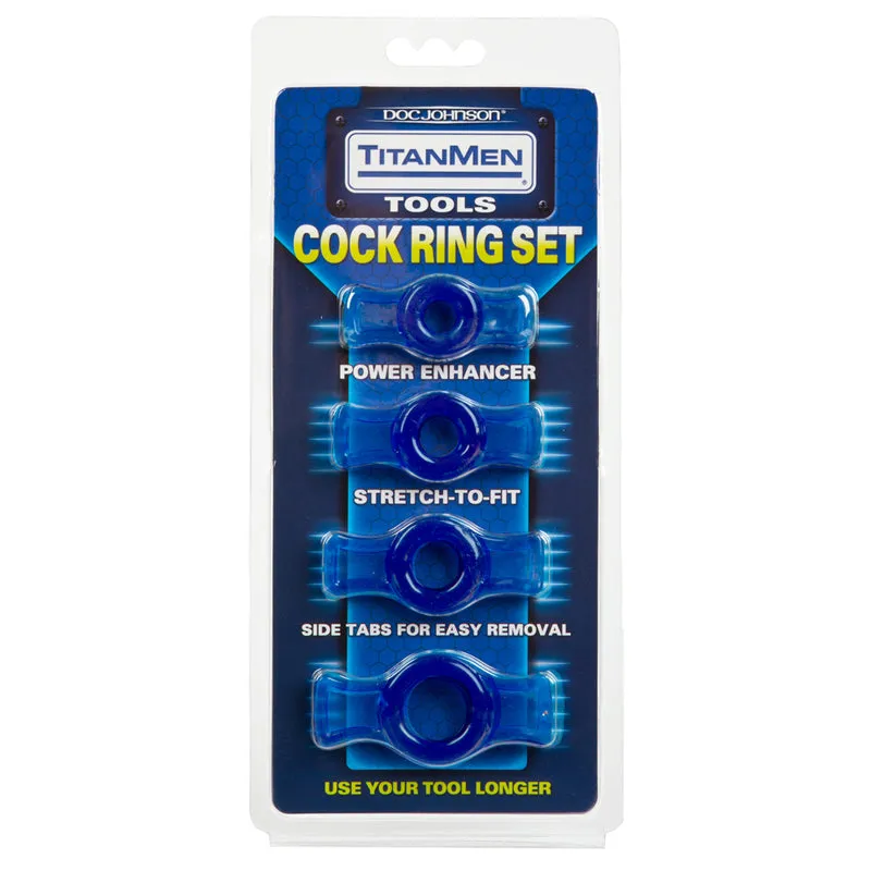 TitanMen - Cock Ring Set Blue