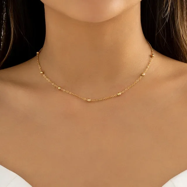 Trendy Gold Color Petals Shape Neck Chain Choker Necklace for Women