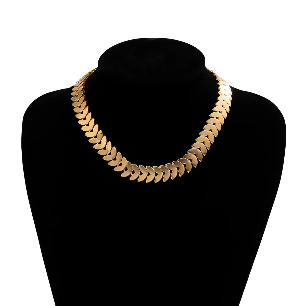 Trendy Gold Color Petals Shape Neck Chain Choker Necklace for Women