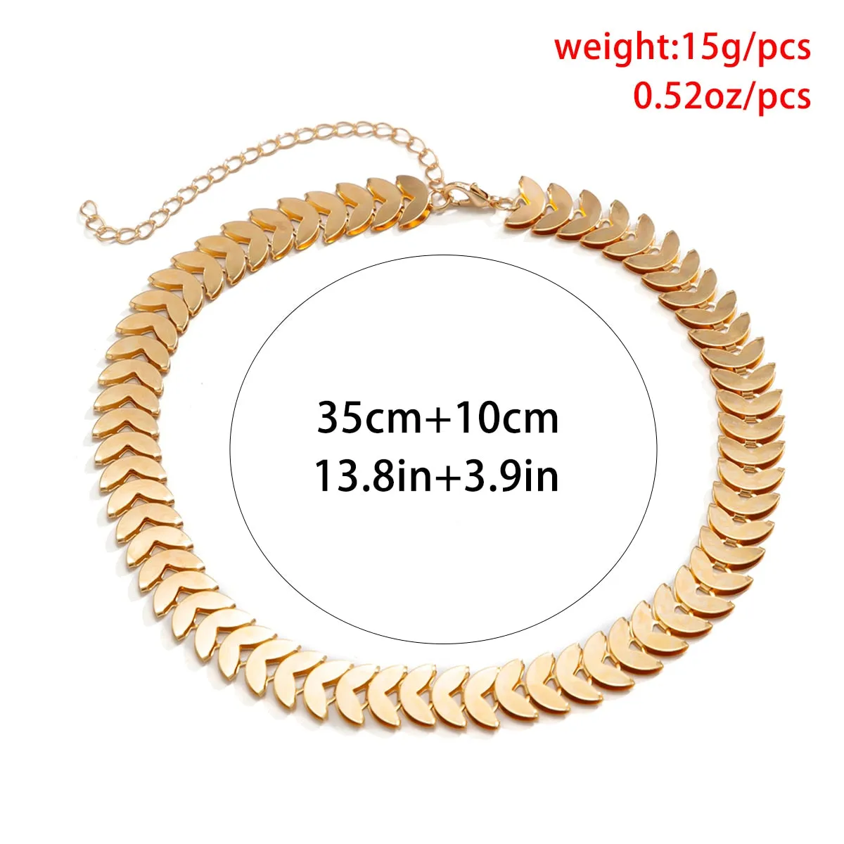 Trendy Gold Color Petals Shape Neck Chain Choker Necklace for Women