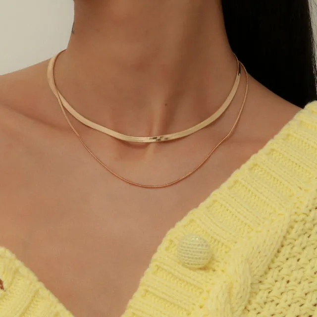 Trendy Gold Color Petals Shape Neck Chain Choker Necklace for Women