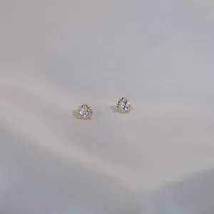 VAIGE 925 Sterling Silver Plated 14K Gold Heart Crystal Stud Earrings with Zircon for Luxurious Shine and Classic Elegance