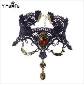 VenusFox YiYaoFa Elegant Rose Choker Necklace for Women Accessories Gothic Party Jewelry Vintage Statement Necklace & Pendant DD-38