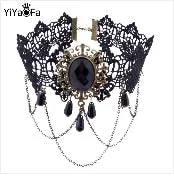 VenusFox YiYaoFa Elegant Rose Choker Necklace for Women Accessories Gothic Party Jewelry Vintage Statement Necklace & Pendant DD-38