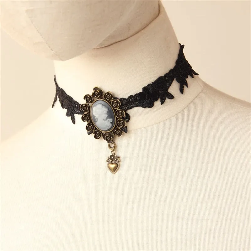 VenusFox YiYaoFa Gothic Jewelry Vintage Lace Necklace & Pendant Women Accessories Choker Necklace False Collar Statement Necklace GN-134