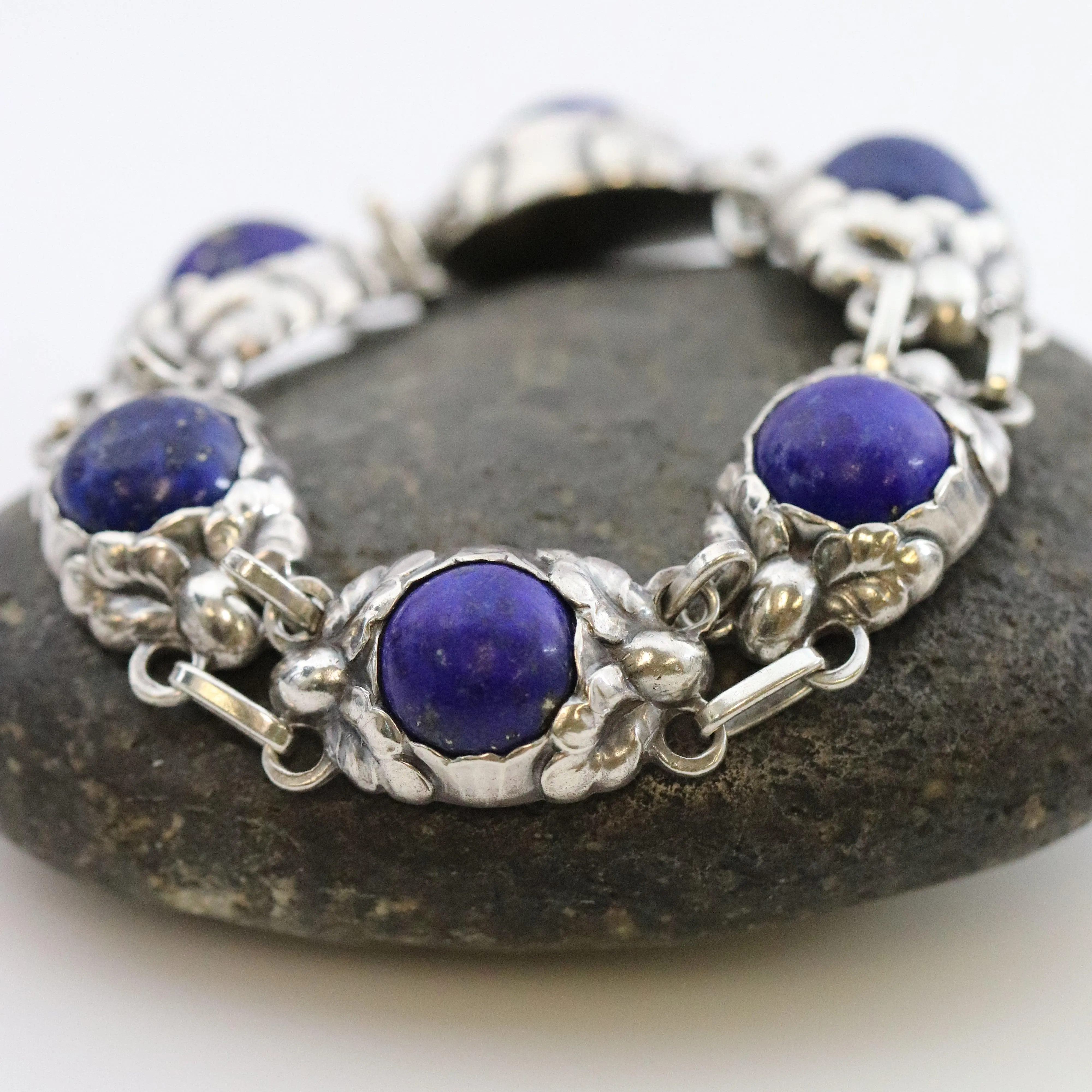 Vintage Georg Jensen Jewelry | Art Nouveau Lapis Lazuli Bracelet 57