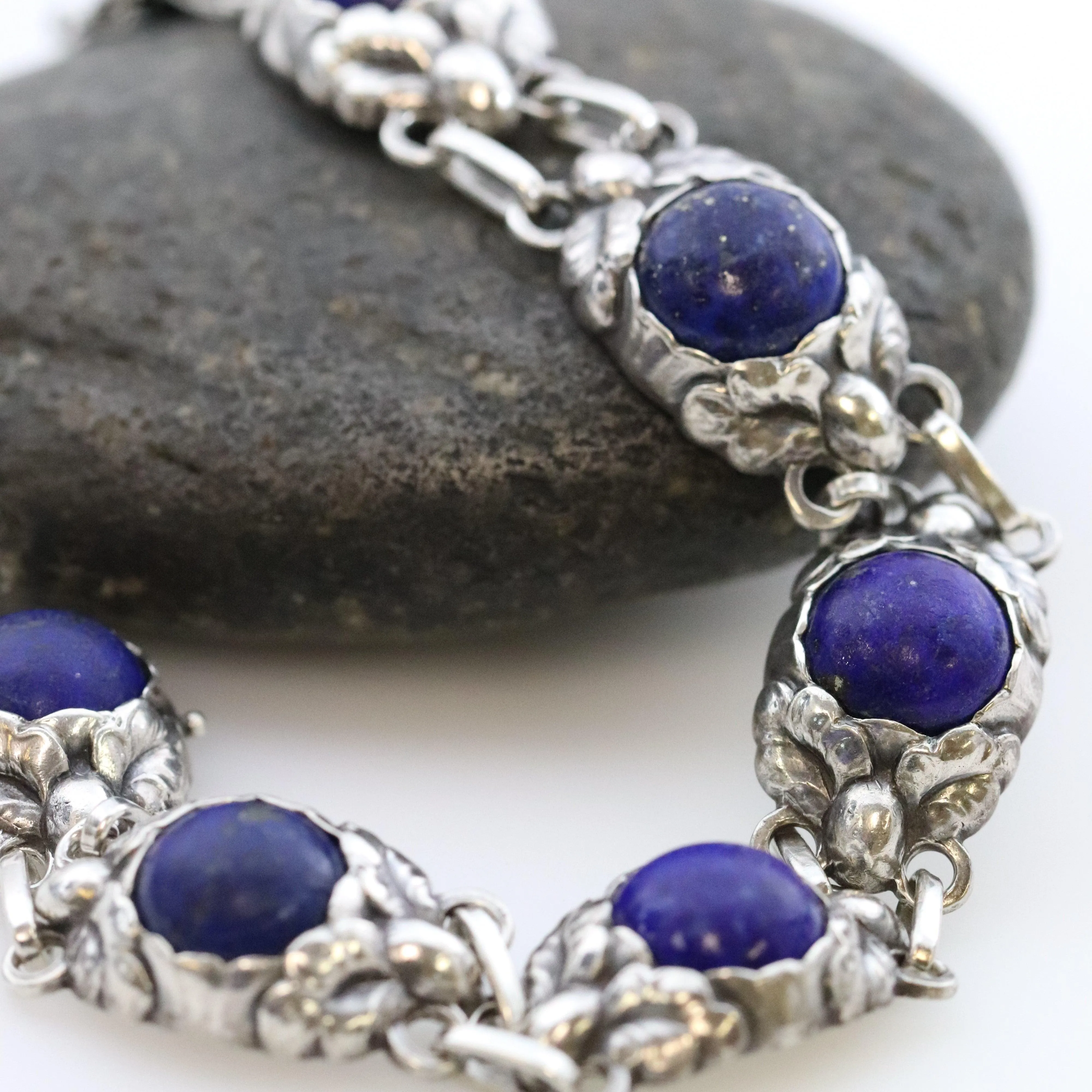 Vintage Georg Jensen Jewelry | Art Nouveau Lapis Lazuli Bracelet 57