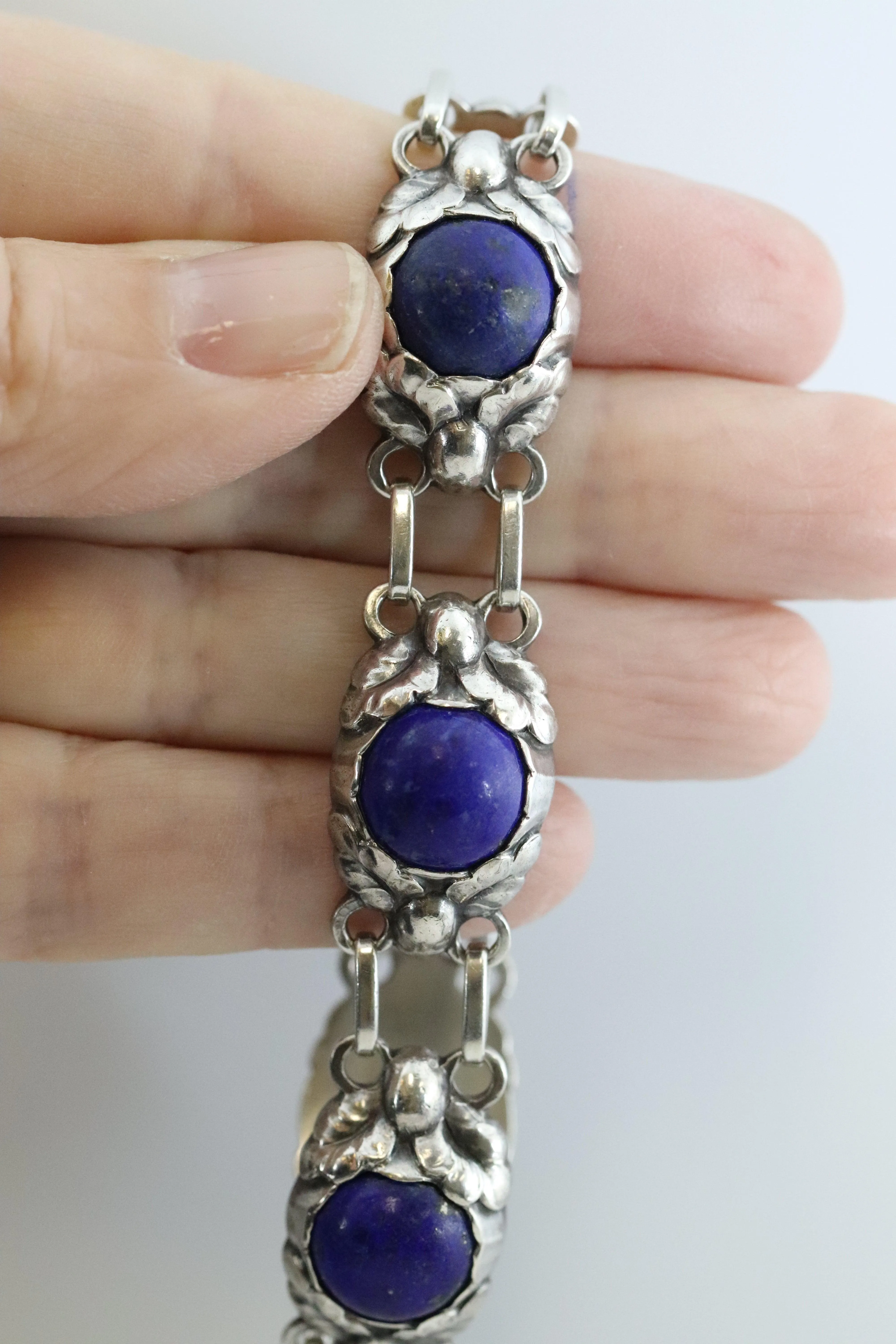 Vintage Georg Jensen Jewelry | Art Nouveau Lapis Lazuli Bracelet 57