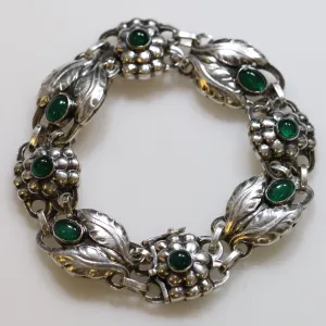 Vintage Georg Jensen Jewelry | Green Agate Bracelet 3 Denmark