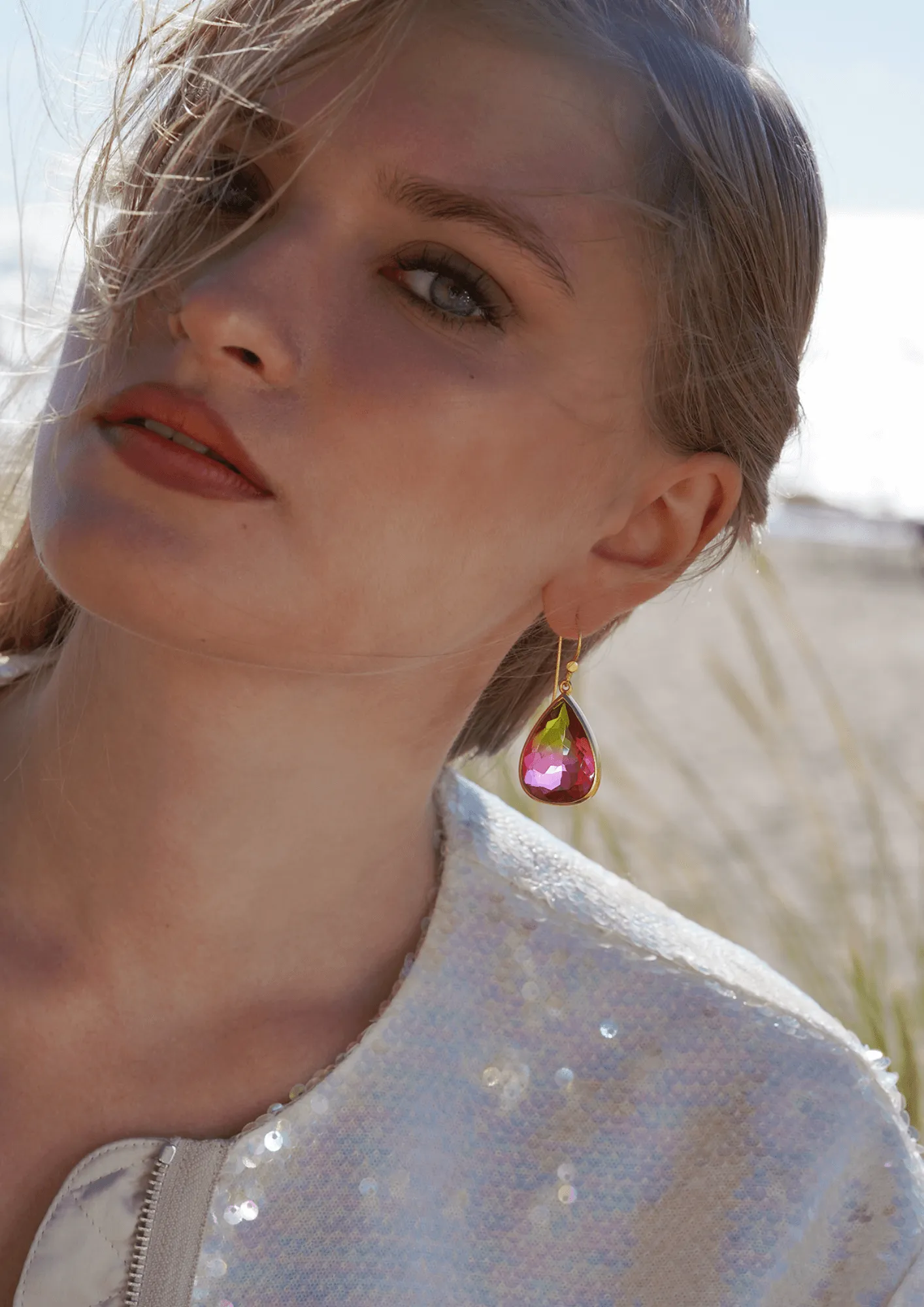 Watermelon Teardrop Earrings