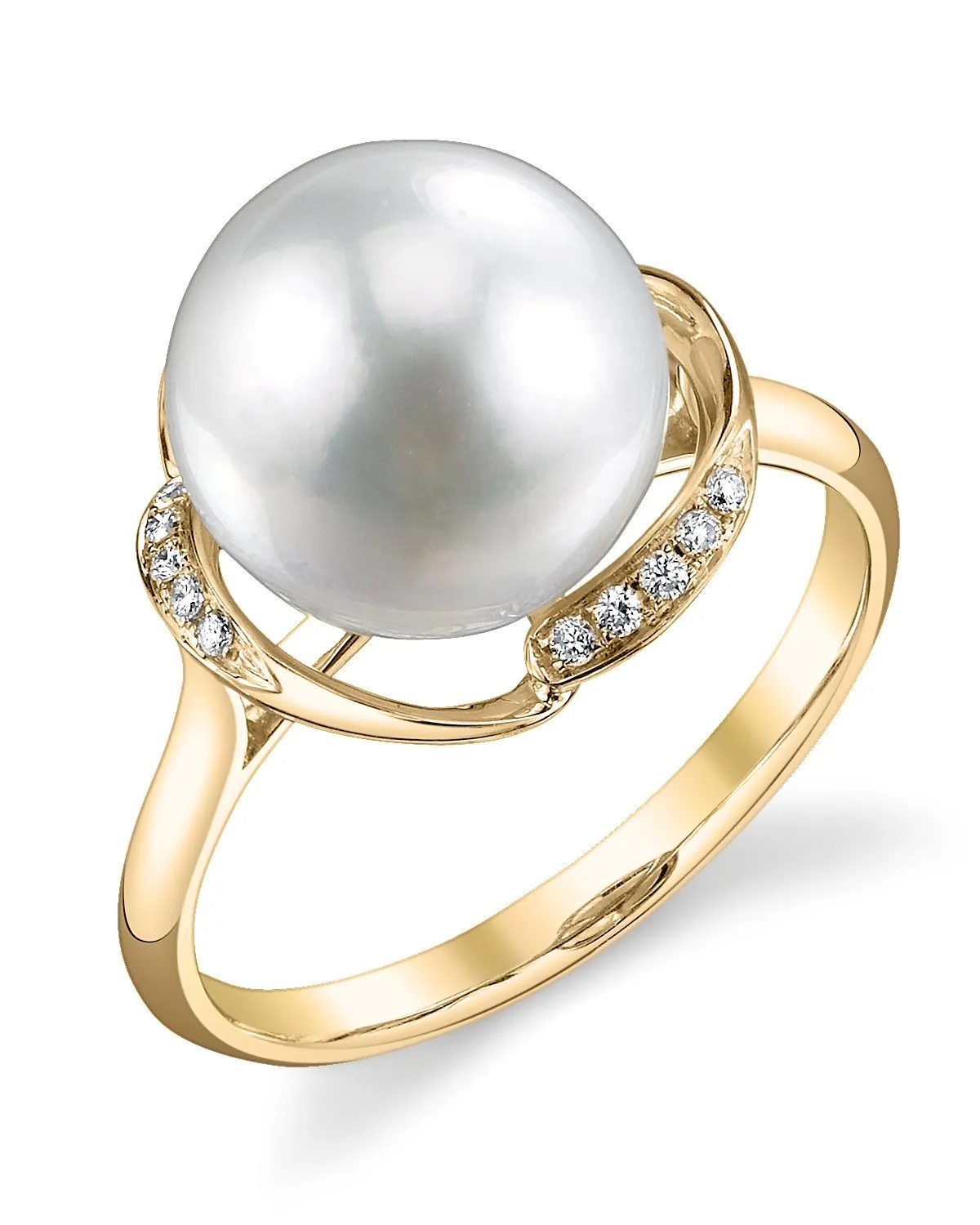 White South Sea Pearl & Diamond Luminary Cocktail Ring