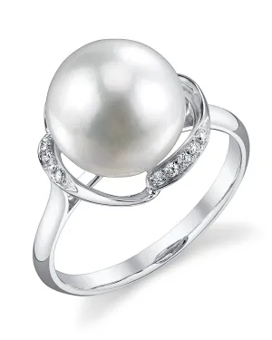 White South Sea Pearl & Diamond Luminary Cocktail Ring